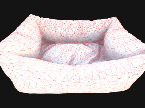 Dog Cat Pet Bed Strawberry Print 3D Model