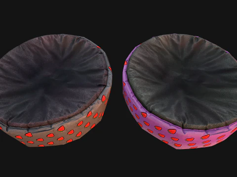Bed for Animals Dog Cat Rodent Hamster Rat Pet Pack Set 3D Model