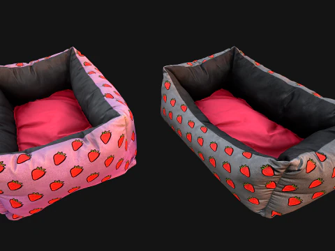 Bed for Animals Dog Cat Rodent Hamster Rat Pet Pack Set 3D Model