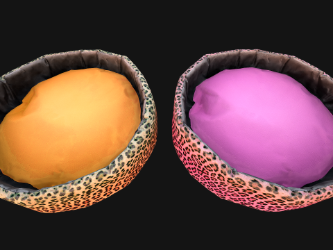 Pet Bed for Cat and Dog with Leopard Print 3D मॉडल