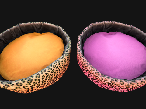 Pet Bed for Cat and Dog with Leopard Print 3D मॉडल