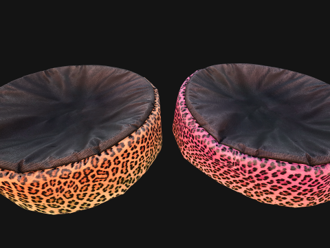 Pet Bed for Cat and Dog with Leopard Print 3D मॉडल