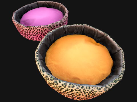 Pet Bed for Cat and Dog with Leopard Print 3D मॉडल