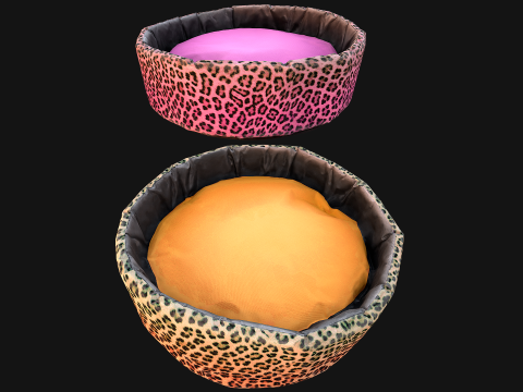 Pet Bed for Cat and Dog with Leopard Print 3D मॉडल