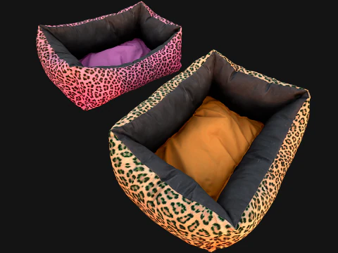 Hond Kat Huisdierbed Luipaardprint 3D Model
