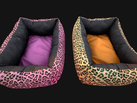 Dog Cat Pet Bed Leopard Print 3D मॉडल