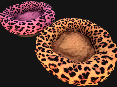 Bed for Pet Rodent Hamster Dogs Cats Leopard Print Modelo 3D