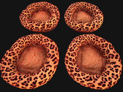 Bed for Pet Rodent Hamster Dogs Cats Leopard Print Modèle 3D