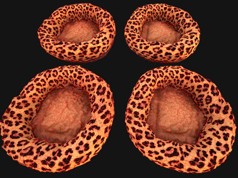 Bed for Pet Rodent Hamster Dogs Cats Leopard Print 3D Model