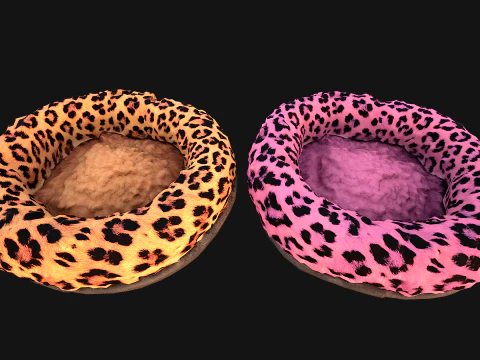 Bed for Pet Rodent Hamster Dogs Cats Leopard Print 3D Model