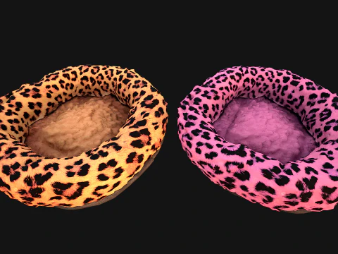 Bed for Pet Rodent Hamster Dogs Cats Leopard Print 3D Model