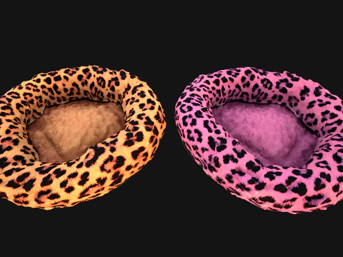 Bed for Pet Rodent Hamster Dogs Cats Leopard Print 3D Model