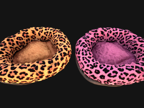 Bed for Pet Rodent Hamster Dogs Cats Leopard Print Modèle 3D