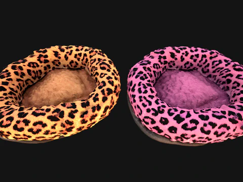 Bed for Pet Rodent Hamster Dogs Cats Leopard Print 3D Model