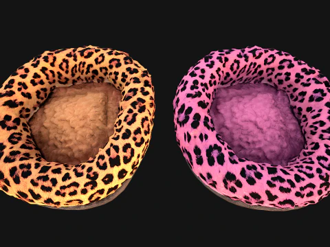 Bed for Pet Rodent Hamster Dogs Cats Leopard Print 3D Model