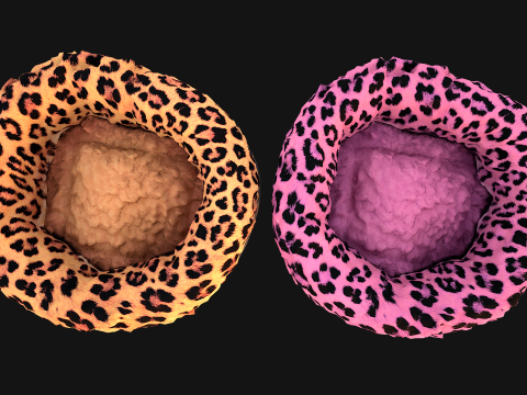 Bed for Pet Rodent Hamster Dogs Cats Leopard Print Modèle 3D