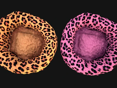 Bed for Pet Rodent Hamster Dogs Cats Leopard Print 3D Model