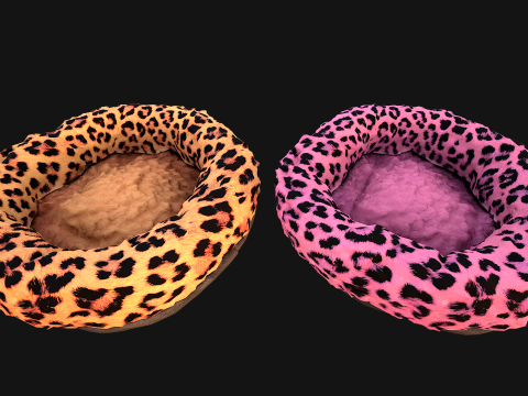 Bed for Pet Rodent Hamster Dogs Cats Leopard Print Modèle 3D