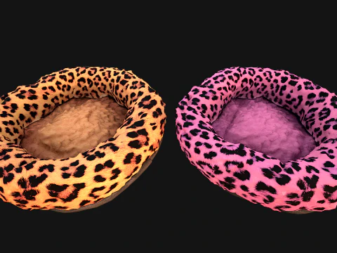Bed for Pet Rodent Hamster Dogs Cats Leopard Print 3D Model