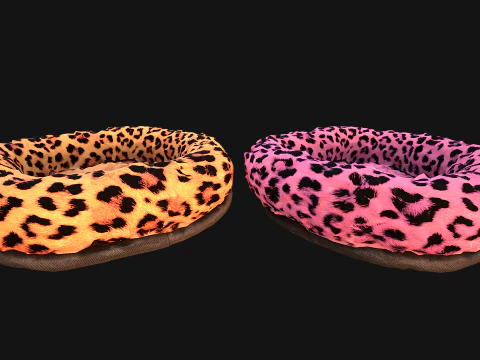 Bed for Pet Rodent Hamster Dogs Cats Leopard Print 3D Model