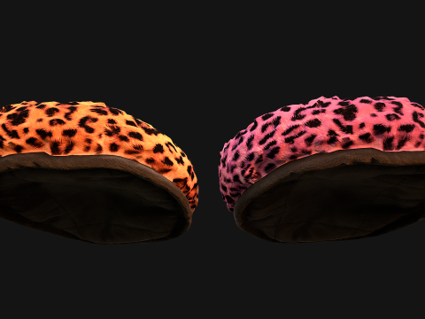 Bed for Pet Rodent Hamster Dogs Cats Leopard Print Modèle 3D