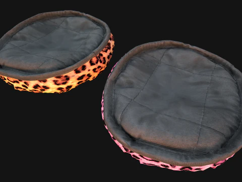 Bed for Pet Rodent Hamster Dogs Cats Leopard Print 3D Model