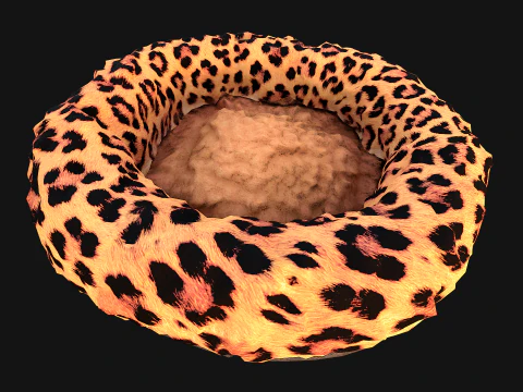 Bed for Pet Rodent Hamster Dogs Cats Leopard Print 3D Model