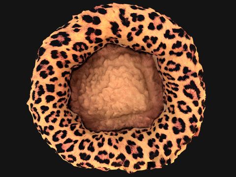 Bed for Pet Rodent Hamster Dogs Cats Leopard Print Modèle 3D