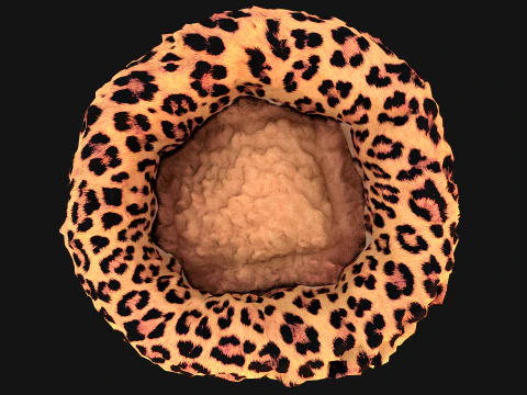 Bed for Pet Rodent Hamster Dogs Cats Leopard Print 3D Model