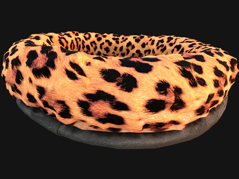 Bed for Pet Rodent Hamster Dogs Cats Leopard Print 3D Model