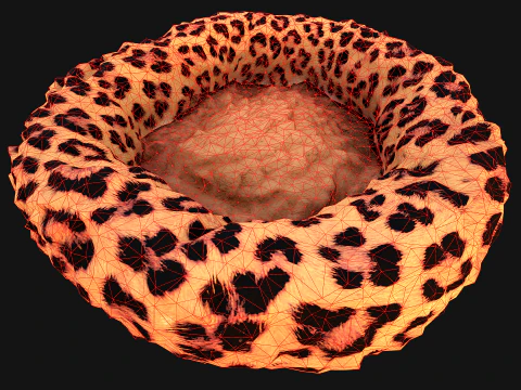 Bed for Pet Rodent Hamster Dogs Cats Leopard Print 3D Model