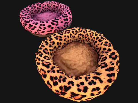 Bed for Pet Rodent Hamster Dogs Cats Leopard Print 3D Model