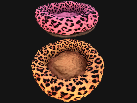 Bed for Pet Rodent Hamster Dogs Cats Leopard Print Modèle 3D