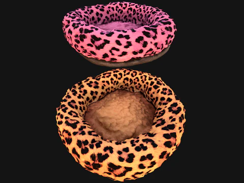 Bed for Pet Rodent Hamster Dogs Cats Leopard Print 3D Model