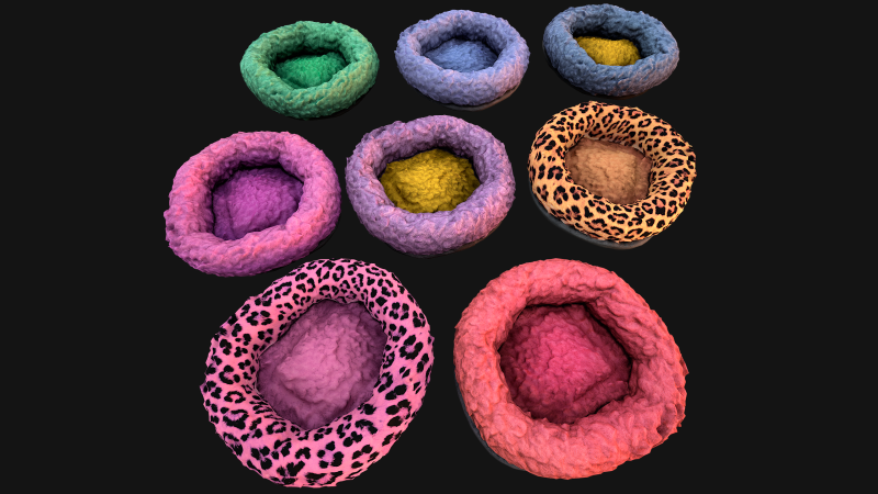 Pet Bed Pillow for Rodents Hamster Rats Zoo Furniture 3D Модель .c4d .max .obj .3ds .fbx .stl .blend