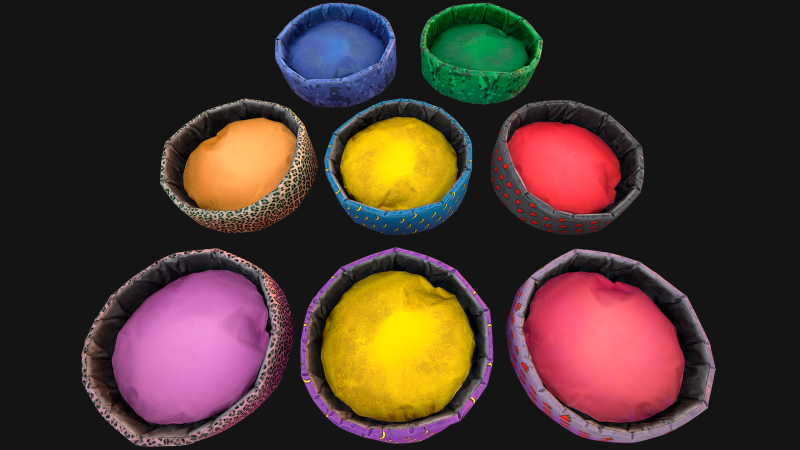 Bed Pillow For Pet Cat Dog Animal Zoo Furniture 3D-Modell .c4d .max .obj .3ds .fbx .stl .blend