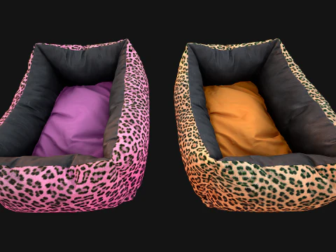 Bett-Haustierkissen f&uuml;r Katzen- und Hunde-Zoom&ouml;bel 3D Modell