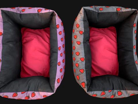 Bett-Haustierkissen f&uuml;r Katzen- und Hunde-Zoom&ouml;bel 3D Modell
