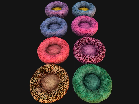 Pet Bed Sofa Pillow Cat Dog Zoo Furniture Pack 3D Model