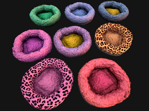 Pet Bed Sofa Pillow Cat Dog Zoo Furniture Pack 3D Model