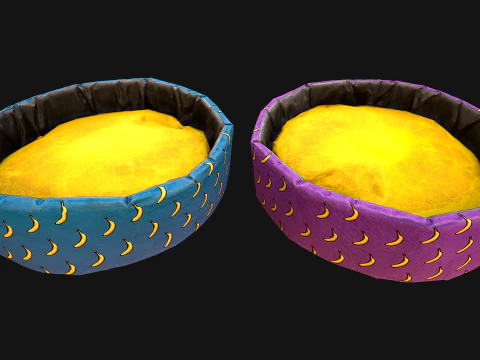 Pet Bed Sofa Pillow Cat Dog Zoo Furniture Pack 3D Model