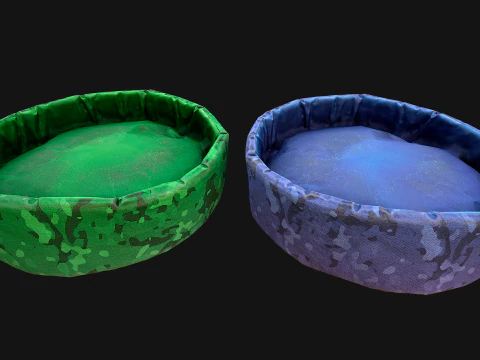 Pet Bed Sofa Pillow Cat Dog Zoo Furniture Pack 3D Model