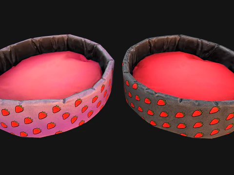 Pet Bed Sofa Pillow Cat Dog Zoo Furniture Pack 3D Model
