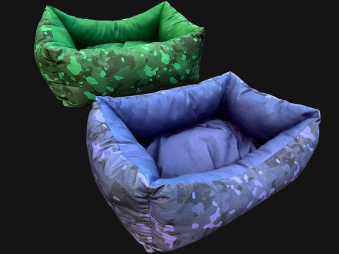 Pet Bed Sofa Pillow Cat Dog Zoo Furniture Pack 3D Model
