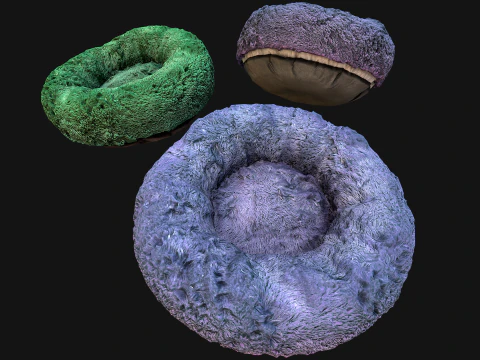 Pet Bed Sofa Pillow Cat Dog Zoo Furniture Pack 3D Model