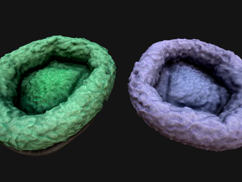 Pet Bed Sofa Pillow Cat Dog Zoo Furniture Pack 3D Model