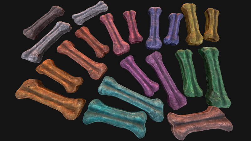Pet Dog Gnawing Bone Treat Cookie Pack Modèle 3D .c4d .max .obj .3ds .fbx .stl .blend