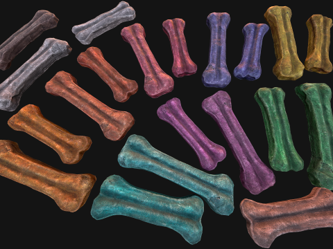 Pet Dog Gnawing Bone Treat Cookie Pack 3D 模型