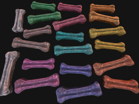 Pet Dog Gnawing Bone Treat Cookie Pack Modèle 3D