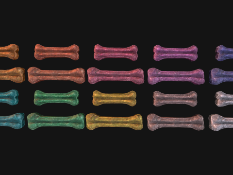 Pet Dog Gnawing Bone Treat Cookie Pack Modèle 3D